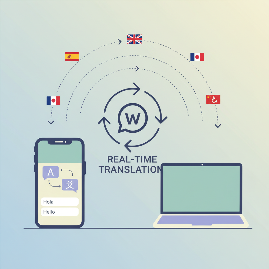 WhatsApp双向实时翻译方案示意图